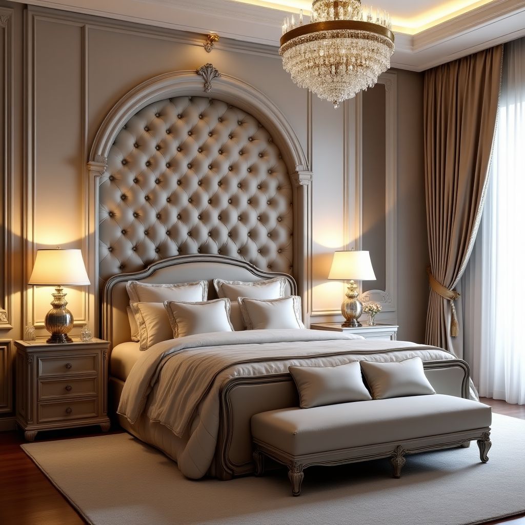 Luksusowa sypialnia w stylu glamour