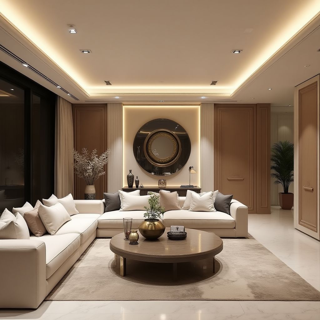 Luksusowy salon w apartamencie w Poznaniu